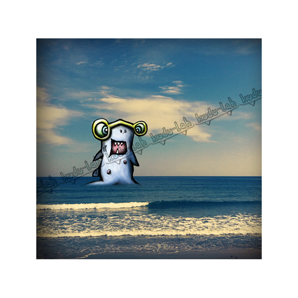 Shark Jr. Beach by kudu-lah / Awesome Critter Artwork featuring